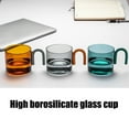 thumbnail image 4 of Decorative Heat Resistant Beverage Mug with Handle High Borosilicate Glass Clear Coffee Cup Single Layer Glassware, 4 of 9