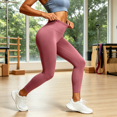 thumbnail image 6 of ATENAR Leggings for Women,Leggings for Women Tummy Control,Solid,Casual,Soft,Stretch Fabric,Pink,M, 6 of 7