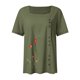 thumbnail image 4 of Camisas de Manga Corta para las Mujeres Blusa Suelta de Impresión de Flores de Verano, Camisa para el Hogar Y el Uso Diario, 4 of 5