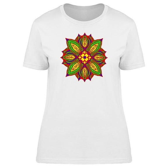 Bright Colored Flower Mandala Tee Women's -Image by Shutterstock