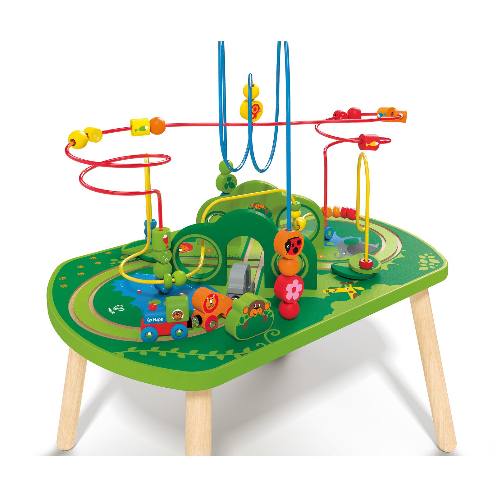 hape jungle play & train activity table