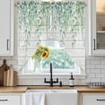 thumbnail image 6 of Eucalyptus Leaves Swag Valances for Windows 2 Pack, Kitchen Window Curtains 36 Inch Length, Sage Green Summer Botanical Weeping Wooden Privacy Swag Curtains for Living Room/Bathroom 36"x36", 6 of 8