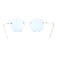 thumbnail image 4 of Funky Apple Peach Shape Lens Avant Garde Rimless Pimp Sunglasses Blue, 4 of 4