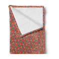 thumbnail image 2 of Brown Paisley Soft Flannel Fleece Throw Blanket, Repetitive Folk Fashion Print in Vibrant Colors, Cozy Plush for Indoor and Outdoor Use, 70" x 90", Burnt Orange Cadet Blue, by Ambesonne, 2 of 5