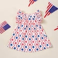 thumbnail image 2 of Ulanda Toddler Girls Dress 4th of July Straps Dresses American Flag Stars Striped Sundress Independence Day Patriotic Outfits (Red, 12-18 Months), 2 of 7