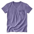 thumbnail image 4 of Mens Short Sleeve T-Shirts Casual V Neck Cotton Tee Summer Beach Tops with Pocket Big and Tall Size M-3XL Purple, 4 of 5