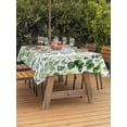 thumbnail image 3 of Outdoor Tablecloth with Umbrella Hole for Patio/Picnic/Party/Camping, Green Leaves Waterproof Table Cloth Rectangle Table Cover Washable, Elegant Pastoral Summer Botanical Leaf (52"x 70"), 3 of 8