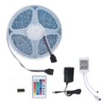 thumbnail image 1 of Tira de luz de color 2835 de 16.4 pies RGB 300 LED Control remoto por infrarrojos Tira de luz LED de 24 teclas para el hogar Enchufe de EE. UU. 100-240 V, 1 of 9