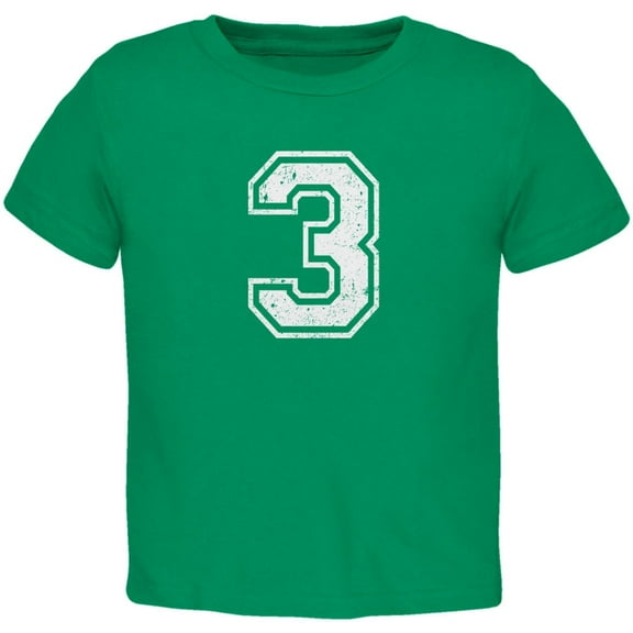 Birthday Kid Jersey 3 3rd Third Kelly Green Toddler T-Shirt - 2T