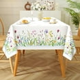 thumbnail image 4 of IPOHVUG Spring Floral Tablecloth Waterproof  Wildflower Grass Table Cloth Rectangle Stain Resistant  Washable Table Cover for Home Kitchen Dining Party Decoration (60×84 Inch), 4 of 6