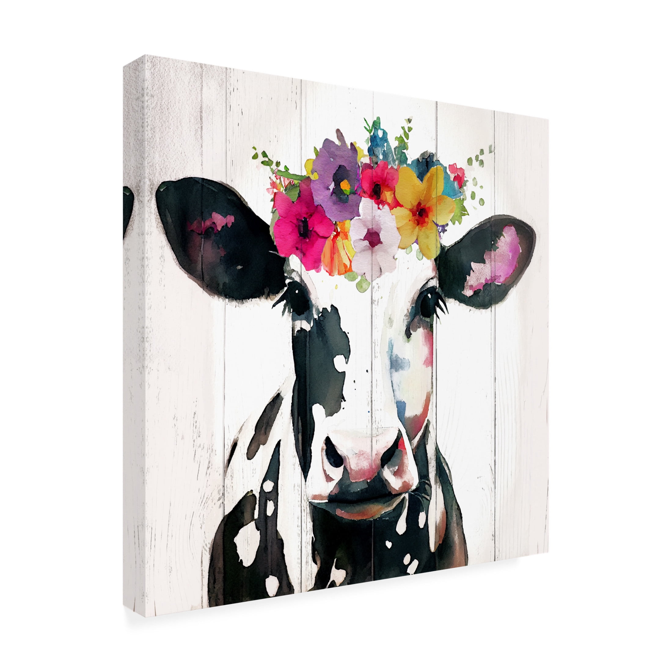 Canvas Wall Art - Sasha 'Holsteina II' Wall Art for Living Room, Bedroom, or Office Décor by Trademark Fine Art - 14 x 14 Inches
