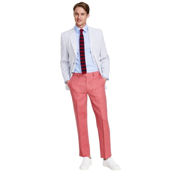 Nautica Mens Modern fit Dress Pants 36 / 30 Red Solid