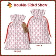 thumbnail image 2 of Fuzoiu Flamingo On Checkered Print Christmas Gift Bag,Burlap Gift Bag with Drawstring Closure & Hang Tag,Perfect for Holidays, Birthdays, and Special Occasions-Small, 2 of 7
