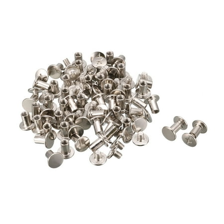 

M5x8mm Leather Craft Belt Metal Nail Rivets Chicago Screws Binding Post 500pcs
