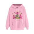 thumbnail image 4 of Diufon Women's Christmas Hoodie Cute Printed Long Sleeve Cozy Drawstring Pullover Sweatshirts Fall Winter Warm Tops, 4 of 4