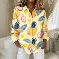 thumbnail image 2 of Womens Hawaiian Shirt Floral Printed Long Sleeve Button Down Shirts Tropical Holiday Beach Shirts, 2 of 5