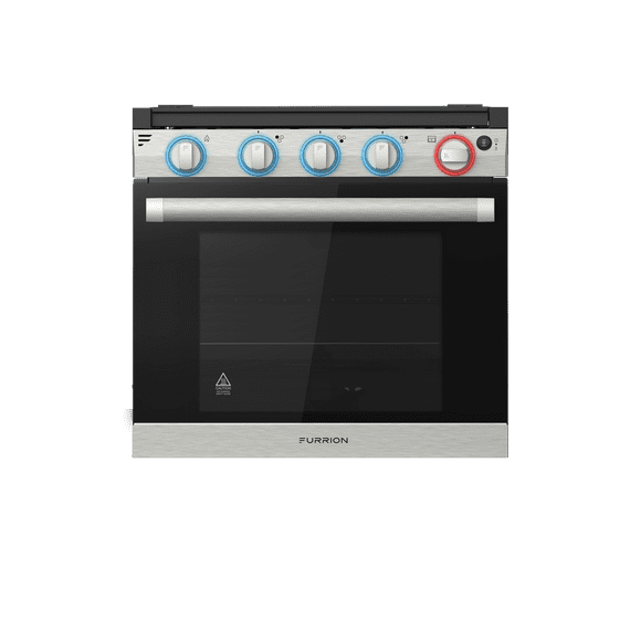 Furrion LLC Poêle CF-RV21 Greystone; Gamme; Acier Inoxydable; Largeur de 21 Pouces; Allumage Électronique; Brûleur Avant/arrière 8000 BTU; 3 Brûleurs; Sans Gril; avec Grilles Amovibles; avec Four Intégré