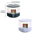 thumbnail image 4 of Distributeur de Riz Rotatif à 3 Compartiments Seau à Céréales Anti-Humidité Boîte de Rangement Amovible pour Aliments Secs Grains Avoine Soja Maïs Vert, 4 of 8