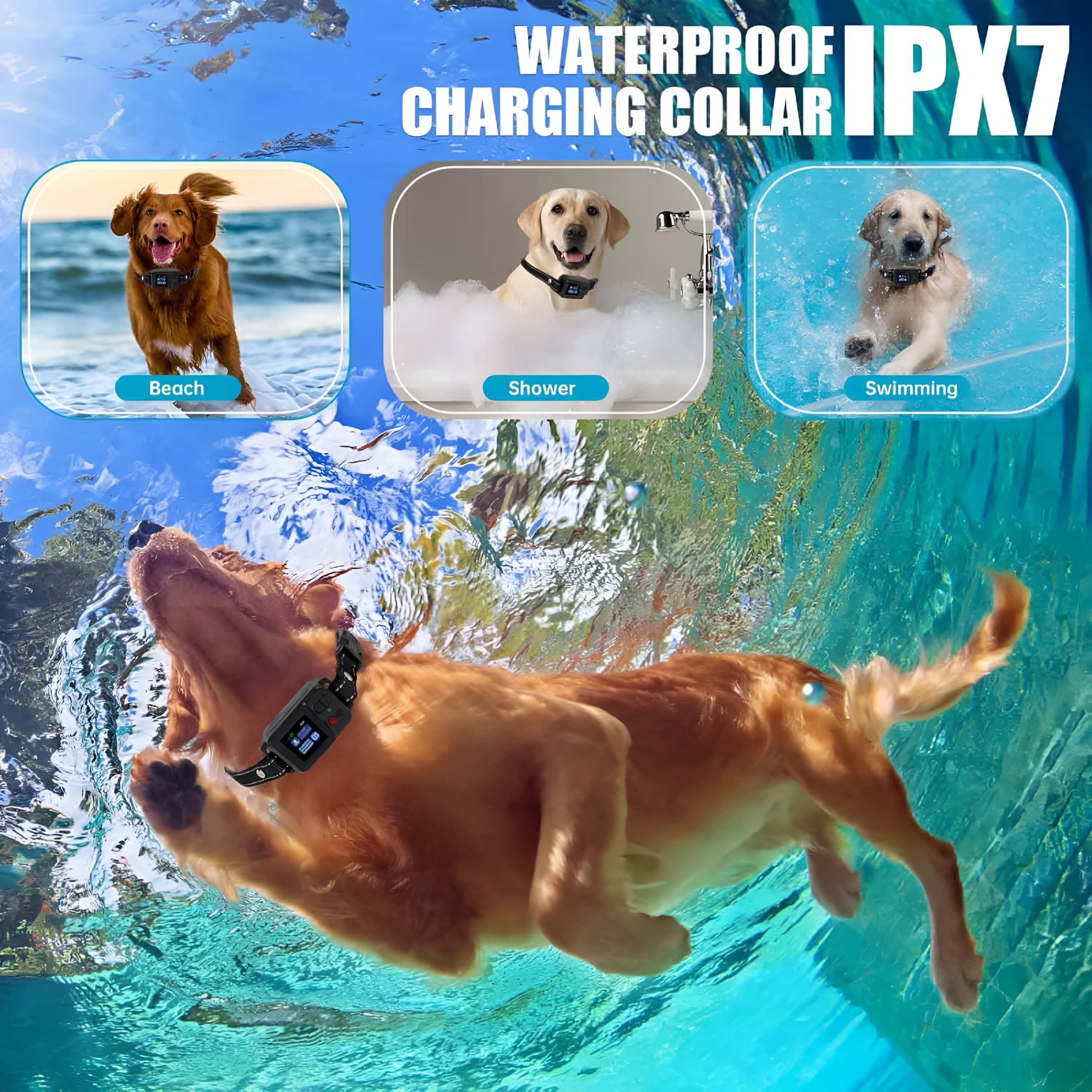 GASTROPOD Gps Wireless Dog Fence, 3 Warning Modes, Boundary Range Up to 6562 Ft, Ipx6 Waterproof Collar, Rechargeable Electric Fence for Dogs, Pet Containment System, Outdoor Use