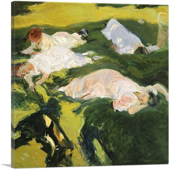 ARTCANVAS La Siesta 1911 Canvas Art Print by Joaquin Sorolla y Bastida - Size: 26" x 26" (0.75" Deep)