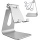 thumbnail image 1 of Soporte ajustable para teléfono celular, soporte para teléfono, base, base, soporte, soporte de escritorio de aluminio compatible - Plateado, 1 of 4