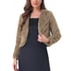 thumbnail image 1 of CHAQUETA CORTA ABIERTA INSPIRADA EN CHIC PARA MUJER, BOLERO DE FALSO PIEL DE MANGA LARGA, ABRIGO DE INVIERNO, TAMAÑO L, CAQUI OSCURO, 1 of 6