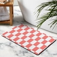 thumbnail image 2 of Checkered Bathroom Rug - 20x32 inches, Non-Slip Long Bath Mat, Water-Absorbent, Soft Microfiber, Machine-Washable for Showers., 2 of 5