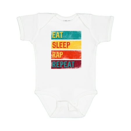 

Inktastic Music Eat Sleep Rap Repeat Gift Baby Boy or Baby Girl Bodysuit