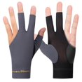 thumbnail image 1 of Guantes de billar para piscina, ligeros, con dedos abiertos, para entrenamiento amateur (gris), 1 ud., 1 of 3