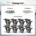 thumbnail image 6 of HOLKIE 2 inch Swivel Caster Wheels,(8 pack)Heavy Duty Plate Casters with Safety Brake Total Capacity 600lbs, 6 of 6