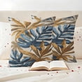 thumbnail image 4 of Pack of 2 Outdoor Pillow Covers 24x24 Inch Waterproof Navy Blue Brown Throw Pillow Covers,Decorative Couch Pillow Shams Protectors Vintage Elegant Botanical Palm Leaves Patio Cushion Pillowcases, 4 of 8