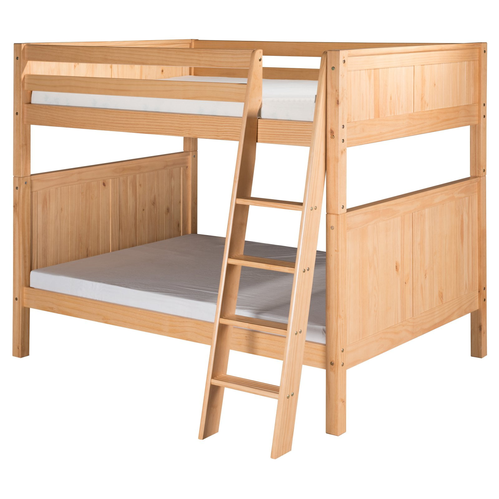 Camaflexi Full over Full Bunk Bed Panel Headboard Angle Ladder Grey Finish