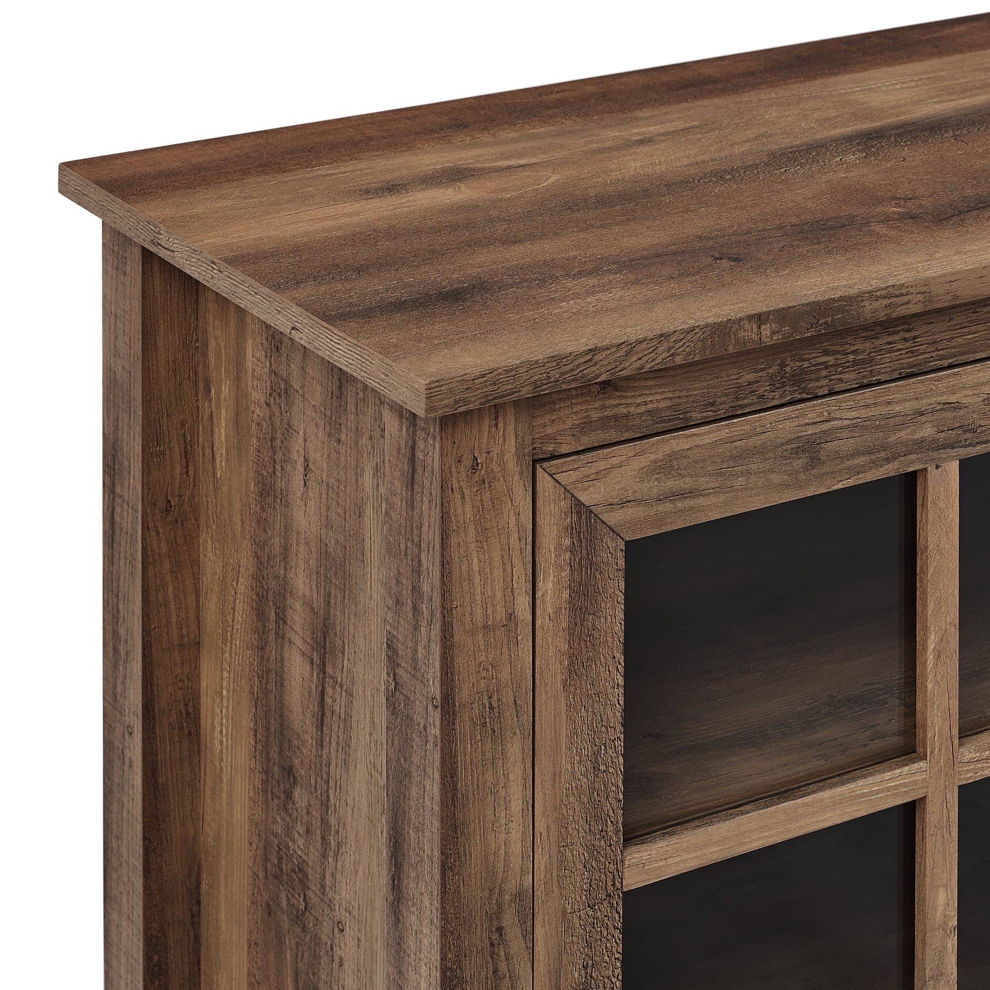 Walker Edison Farmhouse TV Stand for TVs Up to 80", Rustic Oak