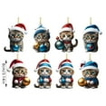 thumbnail image 2 of 8-Piece Acrylic Christmas Cat Ornament Set for Tree and Home Decor with 8Cm Size, 2 of 7
