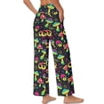 thumbnail image 2 of Psesaysky Women's Wide Leg Pants with Pockets High Waist Adjustable Knot Loose Casual Trousers Business Travel Casual Pants (Neon Skull Mushroom Print), Size M, 2 of 7