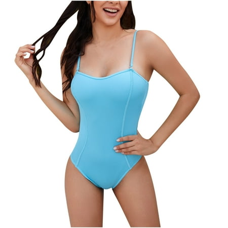 

Bikini Badeanzüge für Damen Sexy Crossover Bustier High Waist Bikini Bademode Sexy Bikini Padded Two Piece Swimwear Halter Thong Bikini Tie Two Sides Bottom Cheeky High Waist Bikini Set