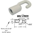thumbnail image 2 of PinesC Replacement Hook Drive for Skylight and Awning Window Operators, White, 2 of 2