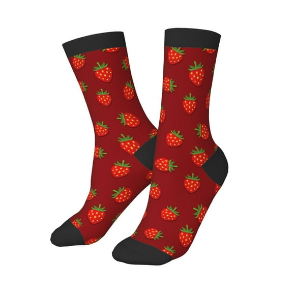 Kids Girls Boys Socks - Cute Red Strawberry Comfort Breathable Crew Socks for Boys Girls Kids, Soft Athletic Running Socks for Boys Socks 6-10 Years Old