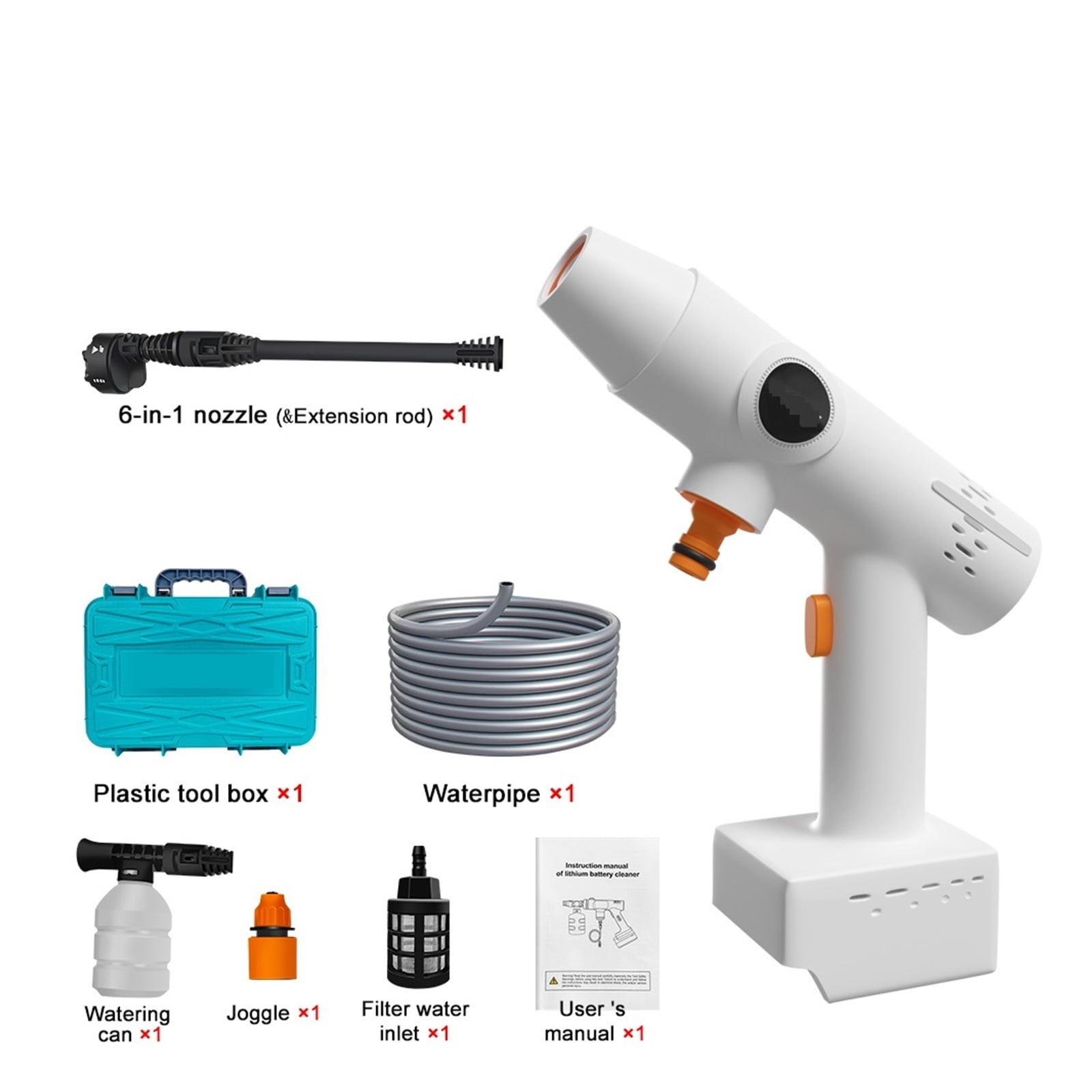 120 Bar Cordless Electric High Pressure Washer Rechargeable Auto Car Washing Spray Gun Water Gun For 18V Battery ,Effortless cleaning
