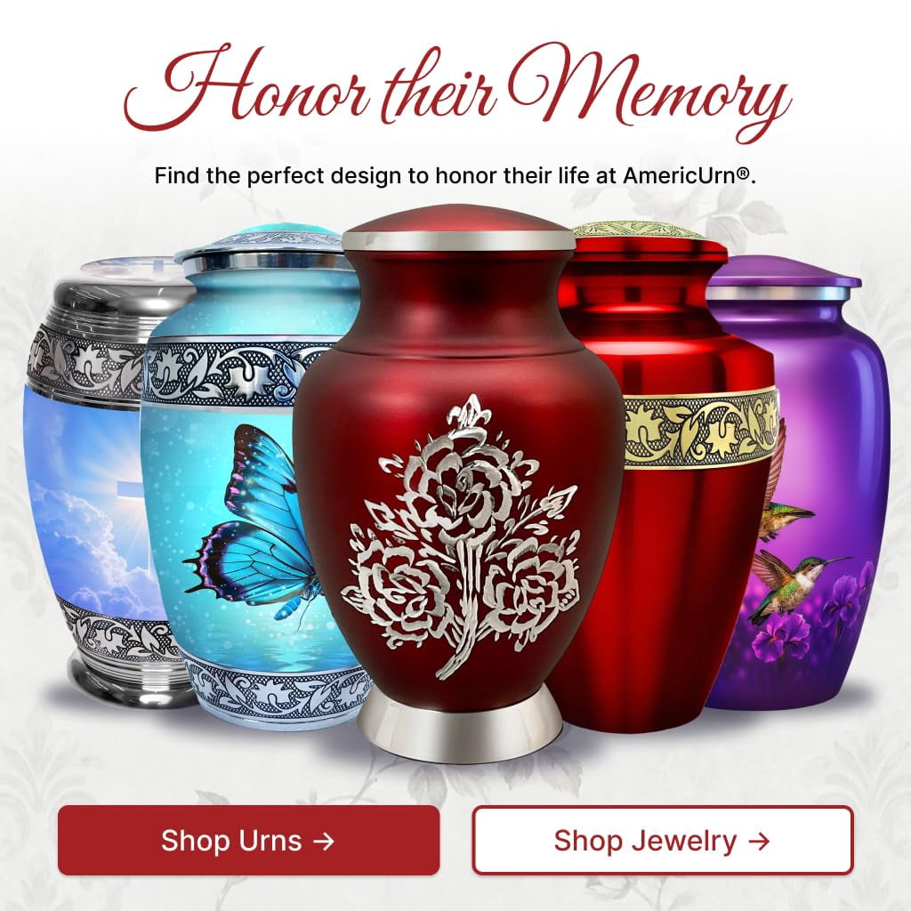 Set of 6 Rose Urn Decorative Urns for Human Ashes Includes 1 Large Urn with 4 Small Keepsakes & 1 NecklaceUrn
