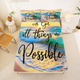 thumbnail image 5 of jejeloiu Inspirational Beach Quote Bed Sheets,Sunset Wave Scene Full Size Sheets For Boys,Blue Yellow,4-Piece,1 Flat Sheet, 1 Fitted Sheet and 2 Pillowcases, 5 of 6