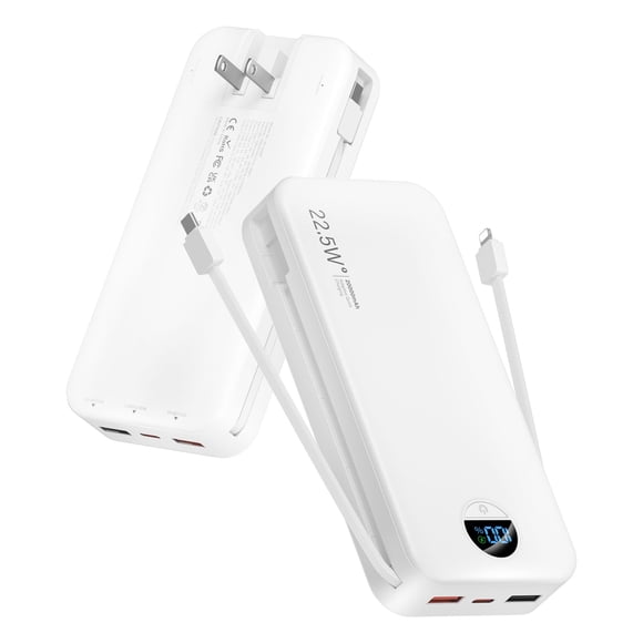 Cargador portátil para celular citicr de 20000 mAh, 22,5 W, tipo C, blanco