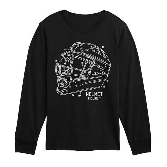 Instant Message - Hockey Helmet - Youth Boys Long Sleeve Graphic T-Shirt