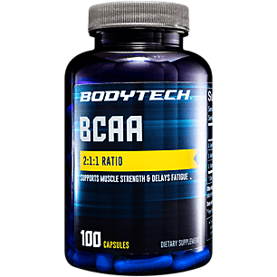 BodyTech BCAA (Branched Chain Amino Acid)  Optimal 2:1:1 Ratio  Supports Muscle Recovery  Endurance (100 Capsules)