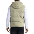 thumbnail image 3 of INSPIRE CHIC Men's Puffer Vest Warm Sleeveless Jacket with Detachable Hooded Winter Padded Vest M Khaki, 3 of 6