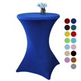 thumbnail image 4 of Nappe Ronde Cocktail Spandex Élastique Extensible Couverture de Table Décorative 24 x 43 Pouces Bleu Royal, 4 of 4