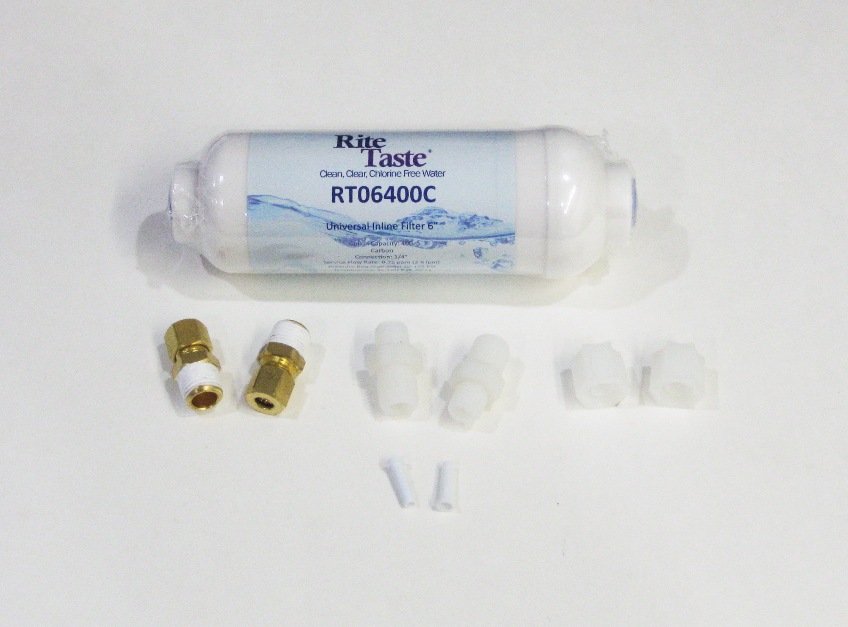Rite Taste RT06400C 6" Universal Inline Refrigerator Water Filter 1/4