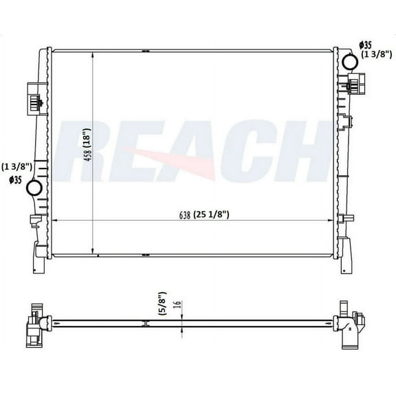 REACH 41-13084 Radiator for 18-09 Dodge Journey, Automotive Radiator Replacement Part