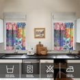 thumbnail image 4 of Kitchen Curtains 36 Inch Short - 3 Panel Set, Rod Pocket Window Curtain, Boho Floral Tribal Style, 100% Polyester for Farmhouse, Kitchen, Cafe, Bedroom, Easy Wash, 4 of 6