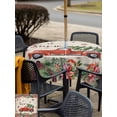 thumbnail image 4 of Outdoor Tablecloth with Umbrella Hole and Zipper, Red Christmas Square Table Cloth 60x60 Inch Waterproof Tablecloth, Truck Xmas Tree Snowflake Winter Vintage Picnic Table Cover for Patio Camping, 4 of 7